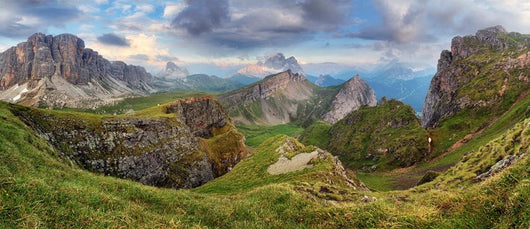 Dolomites Mountain Panorama Spring Wall Decal Panoramic Wall Decal