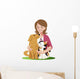 Woman Smiling with Furry Wall Decal