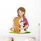Woman Smiling with Furry Wall Decal