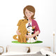 Woman Smiling with Furry Wall Decal