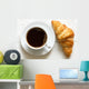 Croissant and Coffee Rustic Wall Decal