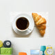 Croissant and Coffee Rustic Wall Decal