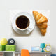 Croissant and Coffee Rustic Wall Decal