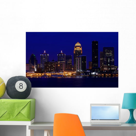 Louisville Kentucky Skyline Night Wall Decal