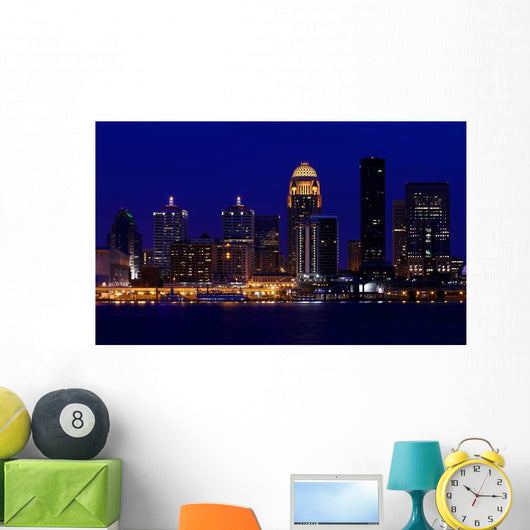 Louisville Kentucky Skyline Night Wall Decal