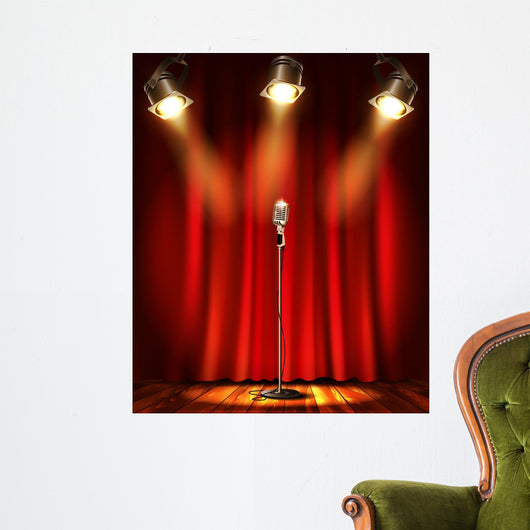 Stage with Red Curtains Wall Decal