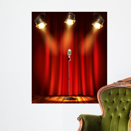 Stage with Red Curtains Wall Decal
