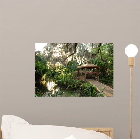 Tranquil Garden Gazebo Setting Wall Decal