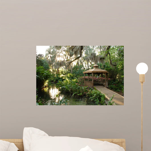 Tranquil Garden Gazebo Setting Wall Decal