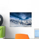 Snowy Peaks against Blue Wall Decal