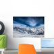 Snowy Peaks against Blue Wall Decal