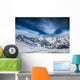 Snowy Peaks against Blue Wall Decal