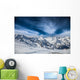 Snowy Peaks against Blue Wall Decal