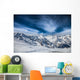 Snowy Peaks against Blue Wall Decal