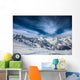 Snowy Peaks against Blue Wall Decal