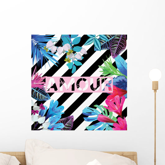 Tropical Exotic Floral Amour Wall Decal