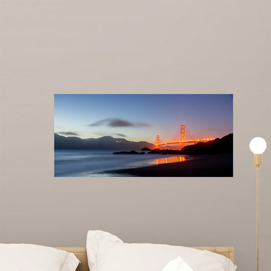 Dusk over Golden-gate Bridge Wall Decal