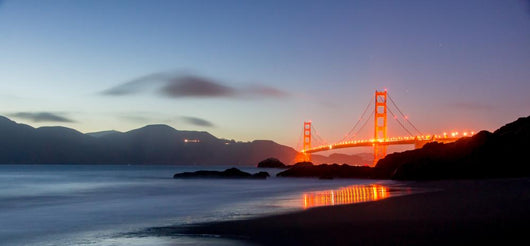 Dusk over Golden-gate Bridge Wall Decal