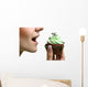 Closeup Woman Eating Chocolate Wall Decal