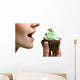 Closeup Woman Eating Chocolate Wall Decal