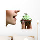 Closeup Woman Eating Chocolate Wall Decal