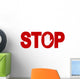 Red Stop Inscription Wall Decal