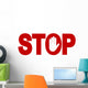 Red Stop Inscription Wall Decal
