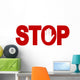 Red Stop Inscription Wall Decal