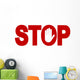 Red Stop Inscription Wall Decal