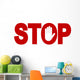 Red Stop Inscription Wall Decal