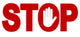 Red Stop Inscription Wall Decal