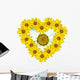 Sunflowers and Daisy Heart Wall Decal