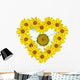 Sunflowers and Daisy Heart Wall Decal