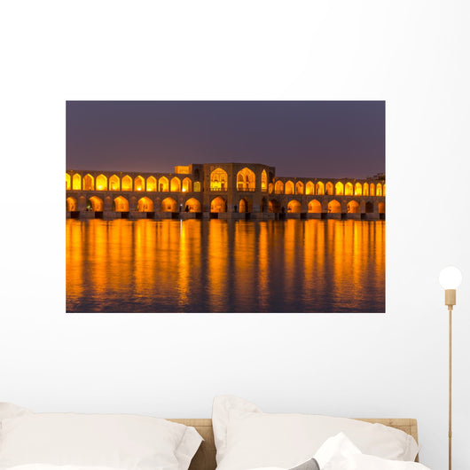 The ancient Khaju Bridge, (Pol-e Khaju), in Isfahan, Iran Wall Mural