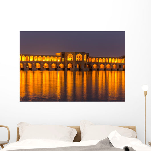 The ancient Khaju Bridge, (Pol-e Khaju), in Isfahan, Iran Wall Mural
