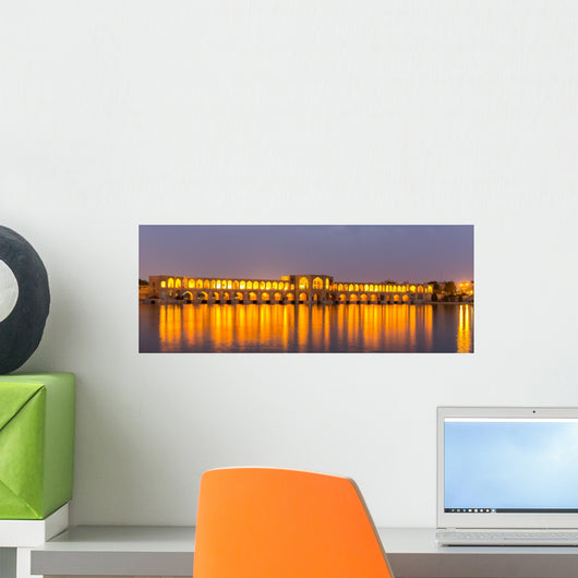 Ancient Iranian Khaju Bridge Wall Decal Panoramic Wall Decal