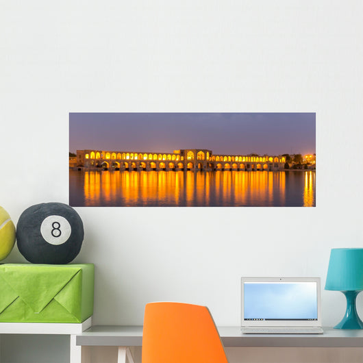 Ancient Iranian Khaju Bridge Wall Decal Panoramic Wall Decal