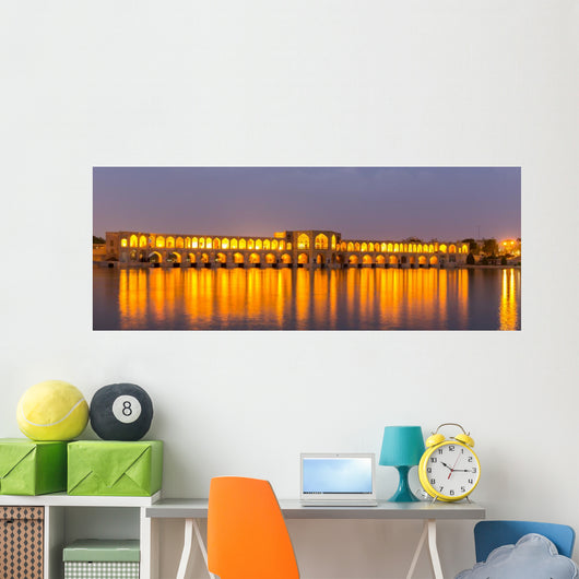 Ancient Iranian Khaju Bridge Wall Decal Panoramic Wall Decal