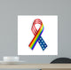 Rainbow and USA Ribbons Wall Decal