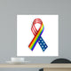 Rainbow and USA Ribbons Wall Decal