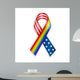 Rainbow and USA Ribbons Wall Decal