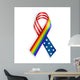 Rainbow and USA Ribbons Wall Decal