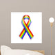 Rainbow Ribbons White with Wall Decal