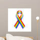 Rainbow Ribbons White with Wall Decal