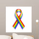 Rainbow Ribbons White with Wall Decal