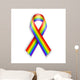 Rainbow Ribbons White with Wall Decal