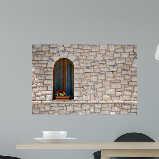 Stone Wall with Window Wall Decal