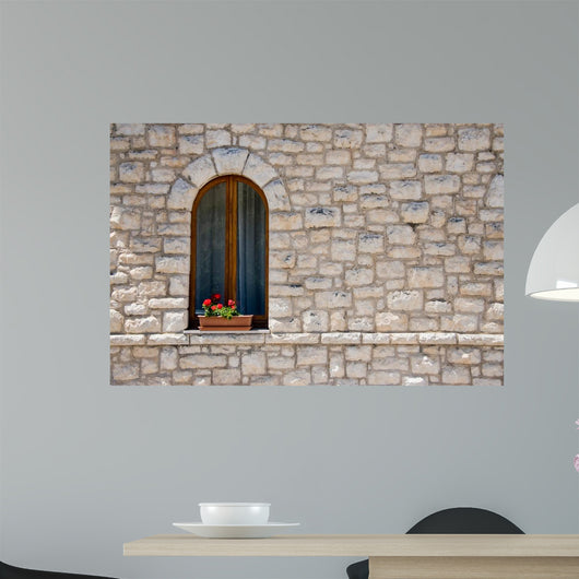 Stone Wall with Window Wall Decal