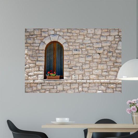 Stone Wall with Window Wall Decal