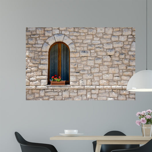 Stone Wall with Window Wall Decal